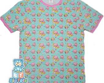 Adult Baby PINK SHEEP snap shoulder baby shirt ABDL
