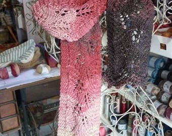 Ombre cotton knit lace scarf