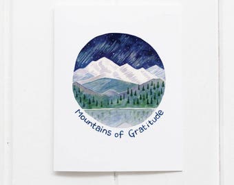 Thank You Card / Northwest Thank You / Watercolor Card / Greeting Card / Pacific Northwest Card / Mountains Card / Olympic Mountains