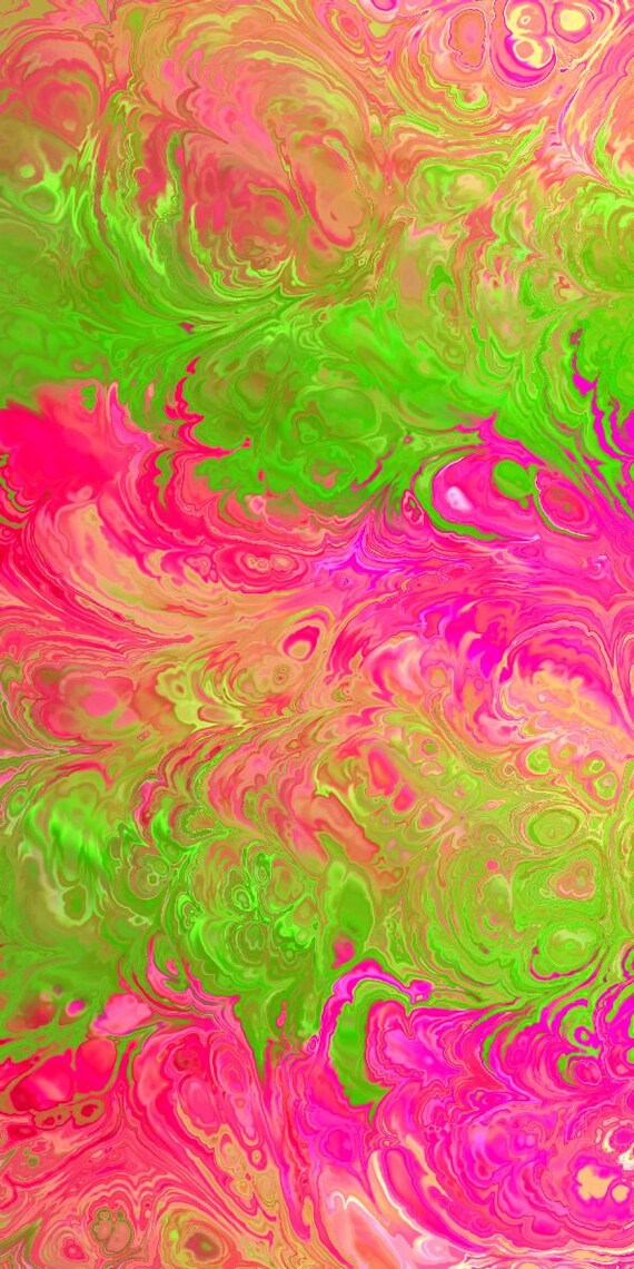 Hand Created Green Pink Waves Velvet Upholstery Fabric Fiber Art Modern Fabric