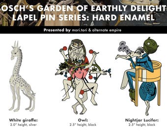 Bosch's Garden of Earthly Delights Hard Enamel Pins | Collab with Mori Tori