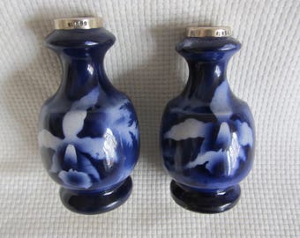 Vintage English Pottery Painted Orchid Vases X 2