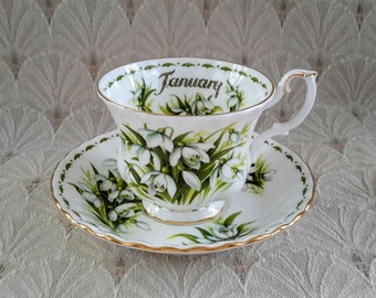 Royal Albert, Snowdrops, January Flower of the Month Series, Royal Albert