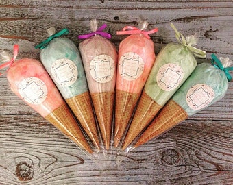 Cotton Candy Ice Cream Cones (12) One Dozen