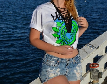 LF inspired laceup shirt - Lace Up Blink 182 Tee