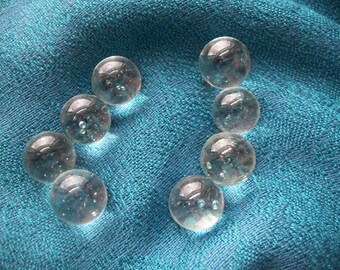 CLEARIES, Marbles, 8 Vintage Bubble Glass marbles, Antique