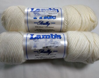 Lamb's Pride Bulky Wool Mohair Bulky Creme Cream Skeins Lot