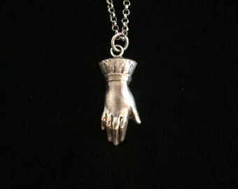 antique french ladies hand necklace