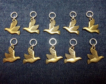 Medium bird stitch markers/progress keepers