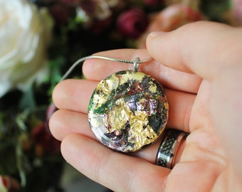 Necklace Pendant Wood pendant Resin necklace Wooden pendant Epoxy jewelry Art