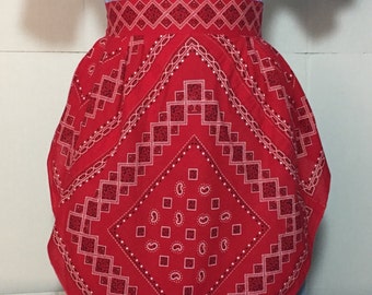 Vintage Red Bandana Style Apron