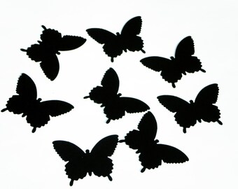 25 paper butterflies/ Black color/paper scrapbook embellishments