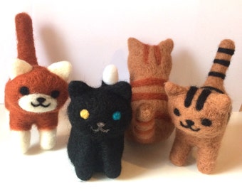 Aguja de fieltro gatos Neko atsume gatitos hechos a pedido
