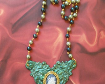 Spring Fairy Necklace w/ Green and Blue