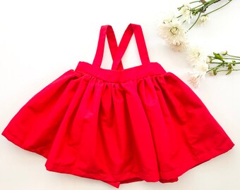 Suspender Skirt - Red