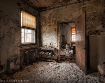 What Once Was, Old Room, Abandoned Asylum, HDR Photograph, Decay, Urban Exploration, Free Shipping, Fine Art Photography Print