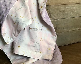 Pink Merladies Minky Blanket