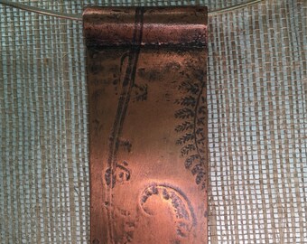 Copper Pressed Botanical Slider Pendant