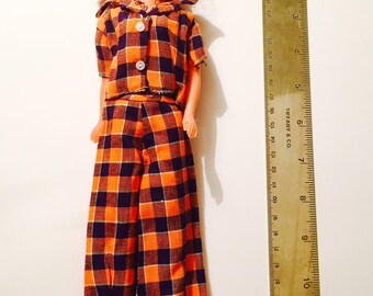 Authentic Vintage German Petra 1960s Barbie Vinyl Clone Poncho Corduroy Maddie Mod Outfit Bild Lilli Babs Miss Seventeen Marx Fashion Doll