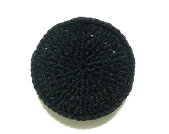 Black Crocheted Nylon Netting Dish Scrubbie-Large