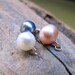 Freshwater Pearl Drop Dangles. White, Peach, Black Pearl Charms. Gold Wrapped Pearl Pendants - Single Pearl Charm for bracelet, necklace