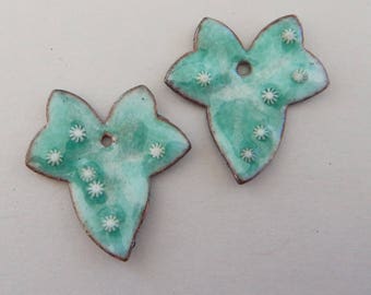 Enamel Jewelry Findings Little Ivy Leaves 2018 F-78, F-77