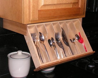 Under cabinet drawer Silverware Storage - Flatware Organizer