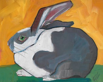rabbit Original Oil Painting