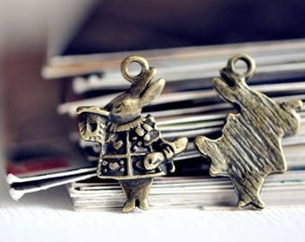 sale 20 rabbit from alice in antique bronze