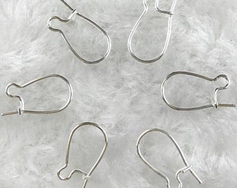 Ten (10) .925 Sterling Silver 15mm x 8mm Kidney Shaped Ear Wires - MADE IN USA
