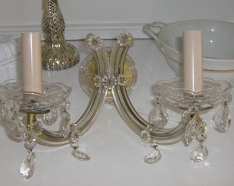 antike Wand-Kristalllampe