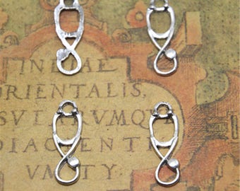 15pcs stethoscope Charms silver tone medical charm pendant 22X8mm ASD2079