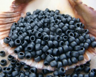 TOHO Seed Beads - 8/0 Grey Matte Finish (T8/N-208/SM-611) - Grey Matte Seed Bead - 8/0 Seed Beads, 3mm Seed Beads - Qty 10 grams