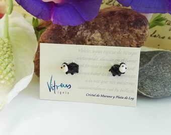Black Sheep Earrings made of Murano Glass and Sterling Silver