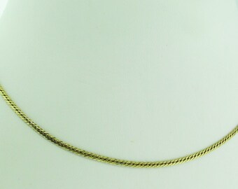 14 K gold flat necklace. 15" long. Made in Italy.