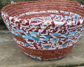 Terracotta Fabric Coiled Basket
