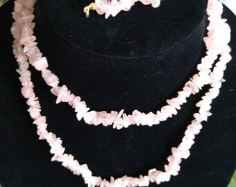 Vintage Pink Quartz Southwestern Necklace and Bracelet Set