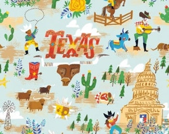 Texas Main Blue - Riley Blake Designs - Cowboy - Quilting Cotton Fabric - choose your cut