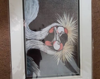 African Crowned Crane Mounted Print