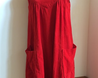 1960's ruby red corduroy dress