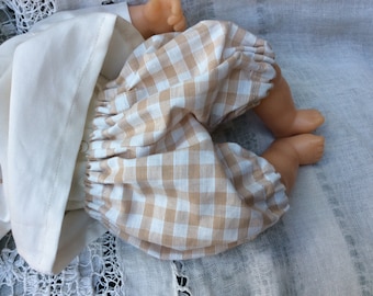 Clothing labels bloomer for babies of 30 cm natural gingham