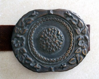 Brown Leather Belt, Women Leather Belt, Metal Buckle