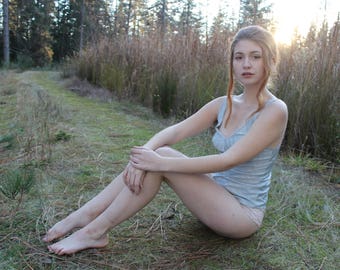 THISTLE Vintage 70's Olga Camisole Tank Top Aquamarine Blue Lingerie Intimates Size 32 Style 1037