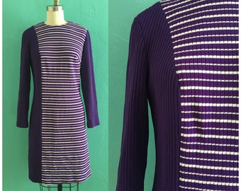 vintage 60's purple knit scooter dress