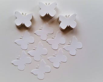 50 white Butterfly cut outs , paper butterflies, butterfly die cuts, wedding butterfly, party butterfly