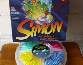 Vintage Simon Electronic Game Clear Full Size Milton Bradley 1997