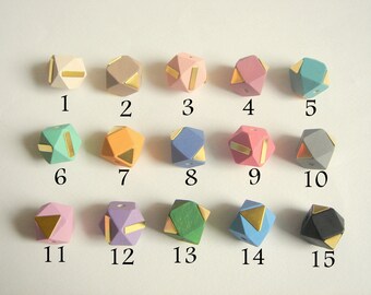 Geometric Natural Wood Beads,Choose your color Do it Yourself Geometric necklace