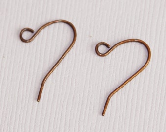100 pcs of antiqued copper earrings hook 20X11mm