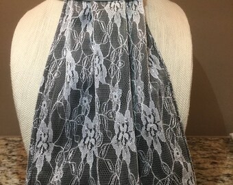 Silver Lace Stock Tie