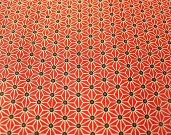 Graphic fabric coupon 50 x 70 cm red and white